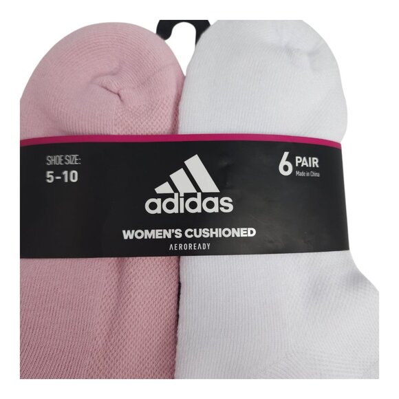 Adidas Womens Cushioned Crew Ankle Socks 6-Pack Size 5-10 AEROREADY Drying - Picture 5 of 9